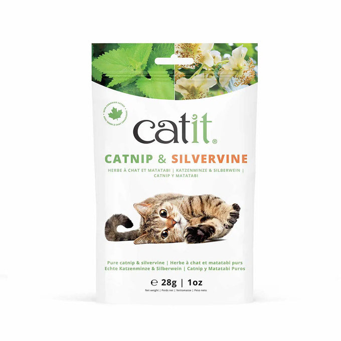 Catit Catnip and Silvervine Mix 28g – potent catnip alternative for playful cats, available at Keans Claremorris.