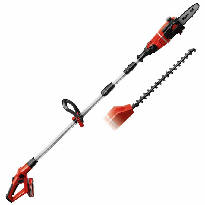 Einhell Power X-Change 18V cordless hedge trimmer and pruner with extendable pole, 45cm trimmer, 20cm chainsaw, battery