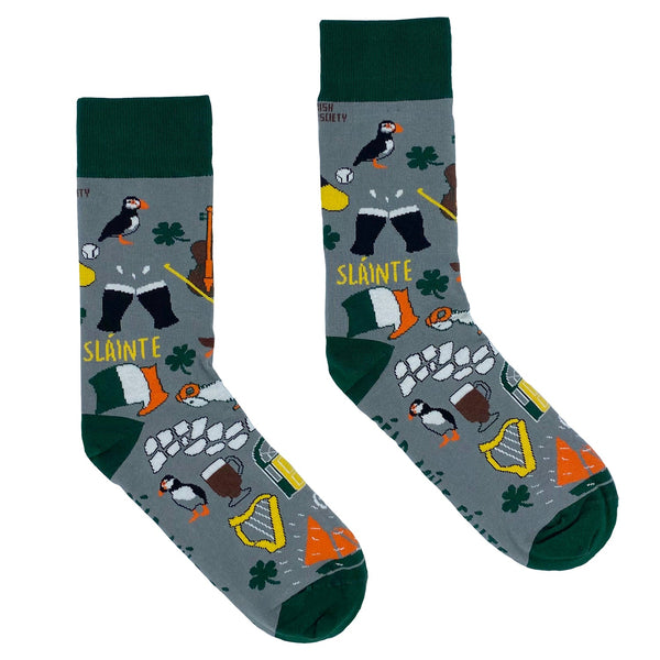 Cead Mile Failte Irish welcome socks, sizes 8-12, cozy and warm, available at Keans Claremorris.