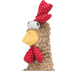 Rooster Plush Dog Toy soft and durable chew toy for pets, available at Keans Claremorris.
