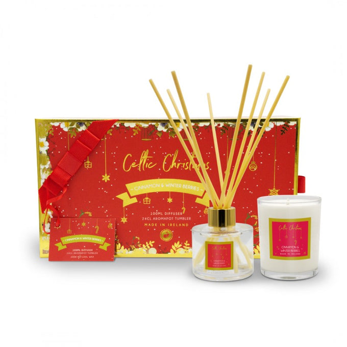 Gift Box Mini Cinnamon And Winter Berry Candle - Image 2