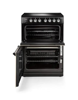 Rangemaster CLA60ECBL/C 128100 Classic 60cm Ceramic Cooker - BLACK/CHROME