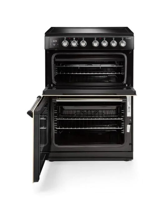 Rangemaster CLA60ECBL/C 128100 Classic 60cm Ceramic Cooker - BLACK/CHR