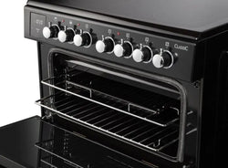 Rangemaster CLA60ECBL/C 128100 Classic 60cm Ceramic Cooker - BLACK/CHROME