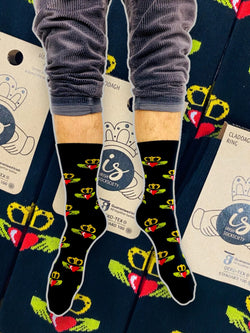 Galway Claddagh Ring Socks Black 3-7 Irish Humour Socks
