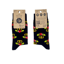 Galway Claddagh Ring Socks Black 3-7 Irish Humour Socks