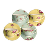 Archive Rose Teacup & Saucers Set of 4 Keans Claremorris