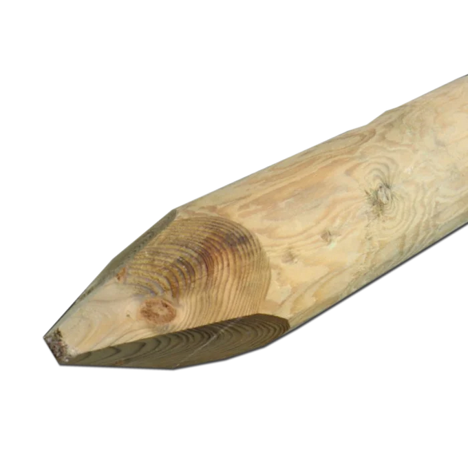 Peeled Green Post 5.5' Medium Round Stake 3"- 4" - Image 2