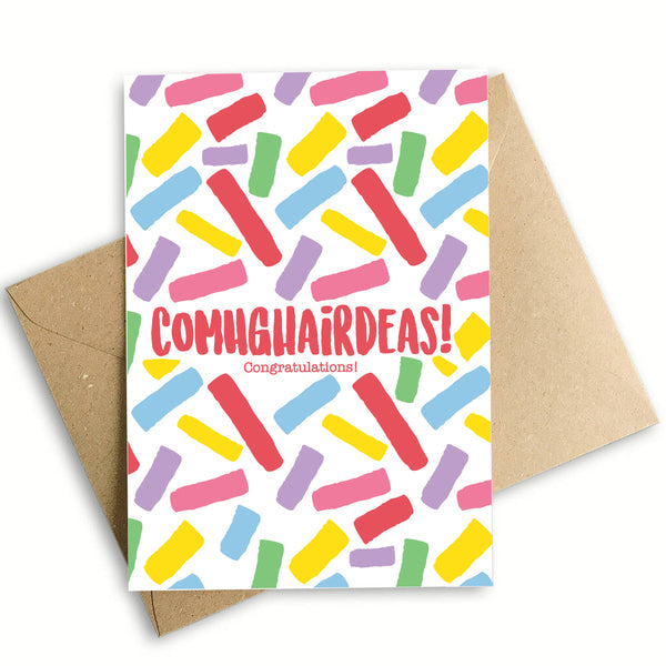 Congratulations Confetti Card with eco-friendly envelope, A6 size, 350gsm silk card, greeting for new baby – Keans