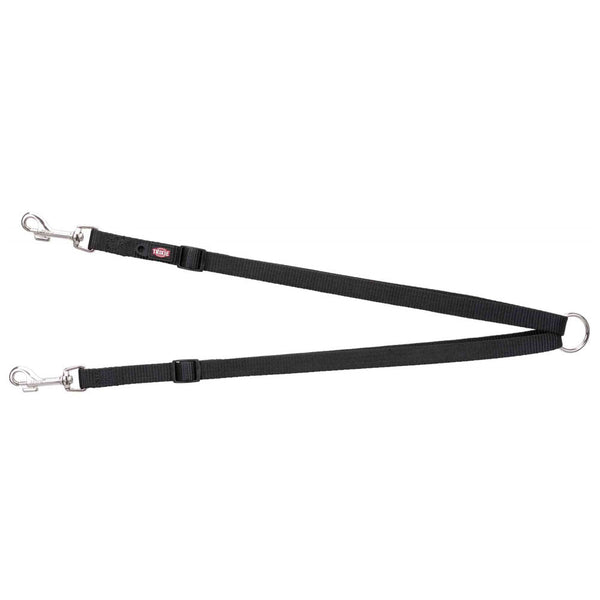 Premium Coupler XS-M Black, adjustable double dog lead attachment 40-70cm, with loop for tags – Keans Claremorris