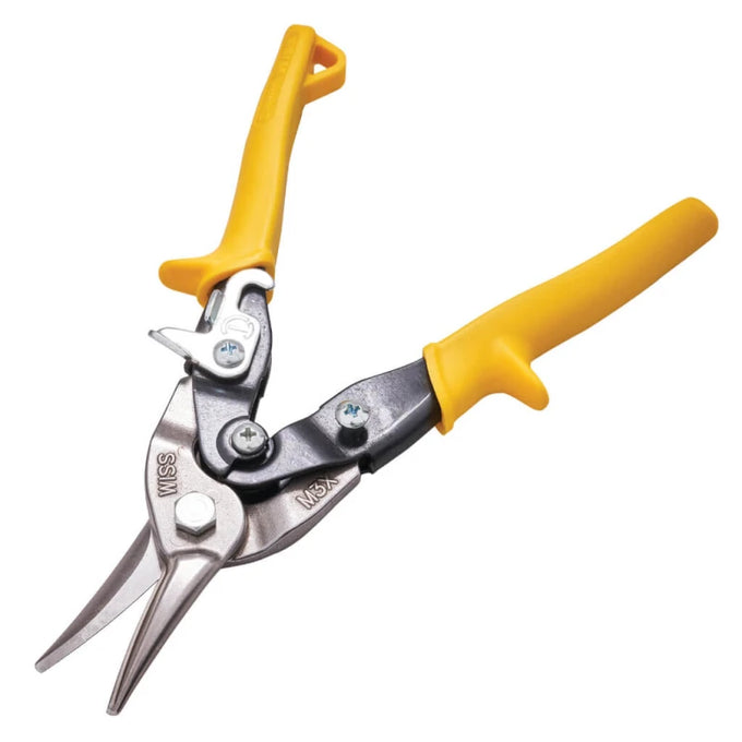 Crescent Wiss MR3 Straight Cut Aviation Snips with serrated jaws, yellow grips, safety latch – Keans Claremorris tool