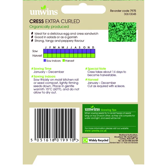 Herb Cress Extra Curled (Organic) - KeansClaremorris