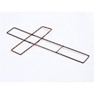 Wire frame cross measuring 12 inches with a simple rectangular design on a white background.