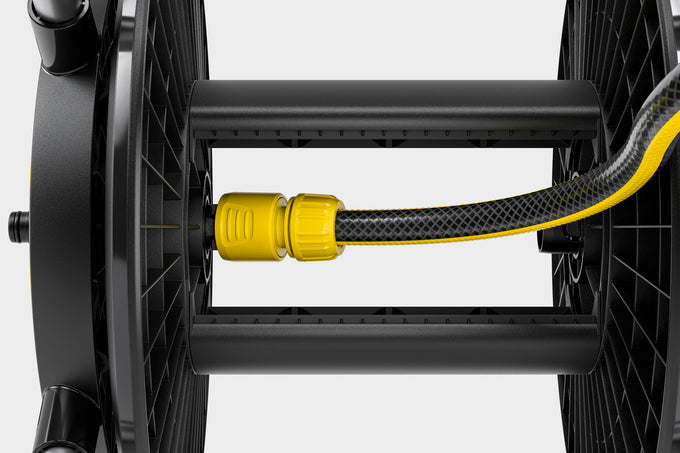 Karcher Hose Trolley T 2.20 Set with durable frame and wheels for easy hose storage – available at Keans Claremorris