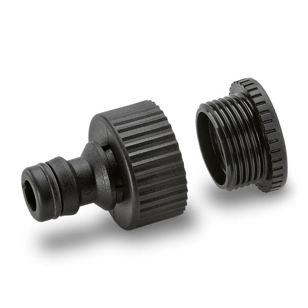 Karcher Tap Adaptor 26450060, robust 3/4" and 1/2" thread reducer, black, durable garden hose connector – Keans Claremorris