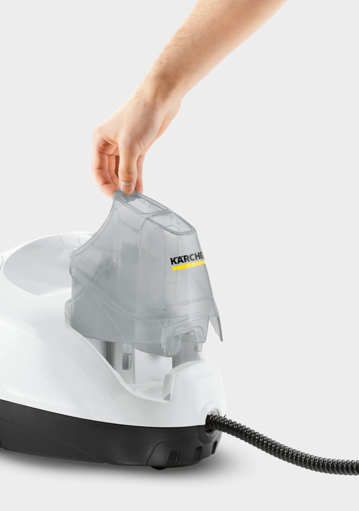 Karcher SC4 EasyFix White steam cleaner with easy fix system – available at Keans Claremorris store