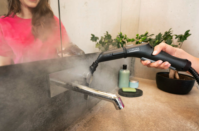 Karcher SC2 EasyFix White steam cleaner with EasyFix system, powerful cleaning – available at Keans Claremorris