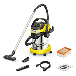 Karcher WD6 Premium Wet & Dry Vacuum, 1300W, 30L stainless steel, blower, filter cleaning – Keans Claremorris