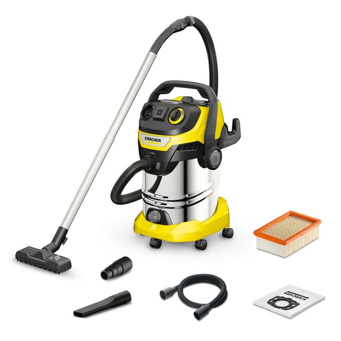 Karcher WD6 Premium Wet & Dry Vacuum, 1300W, 30L stainless steel, blower, filter cleaning – Keans Claremorris