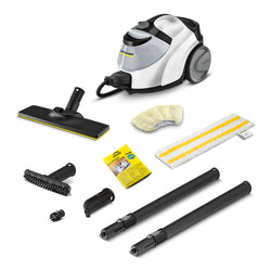 Karcher SC5 EasyFix White steam cleaner with 4.2 bar pressure, VapoHydro boost, twin tank system – available at Keans