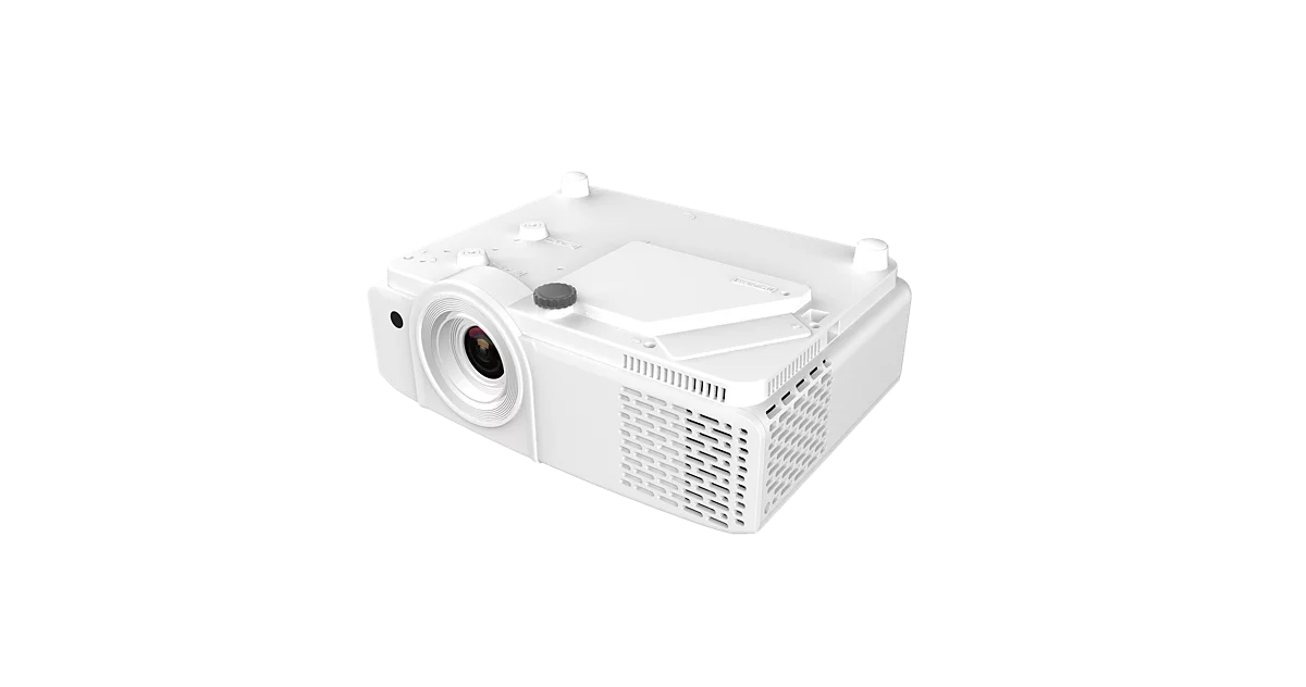 Philips Propix 850 white projector angled view showing lens and ventilation grills