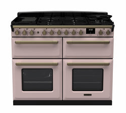 Rangemaster Dual Fuel Estel Deluxe 110cm Slow Cook Oven Antique Brass Trim