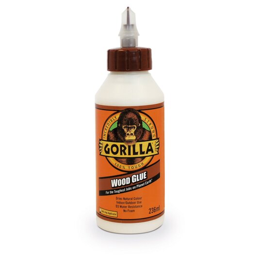 Gorilla 236ml Wood Glue, water-resistant, fast-setting PVA for strong wood bonds, paintable – Keans Claremorris.