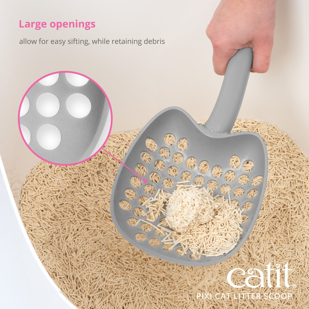 Catit Pixi Grey Litter Scoop for Cats – Durable, Lightweight | Available at Keans Claremorris