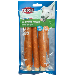 Denta Fun Chicken Chewing Sticks for dogs, tough rawhide with chicken coating, gluten-free, dental care treat – Keans
