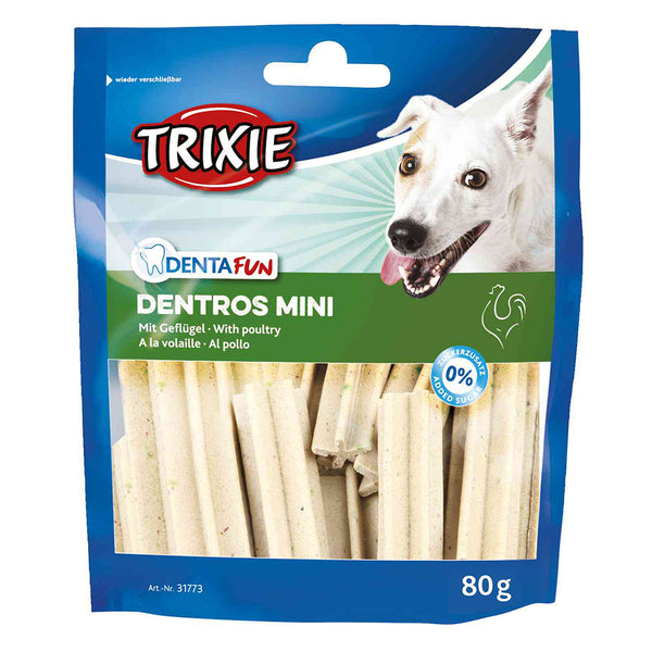 Denta Fun Dentros Mini dog chew treats with poultry, support dental health, fresh breath, 80g – Keans Claremorris