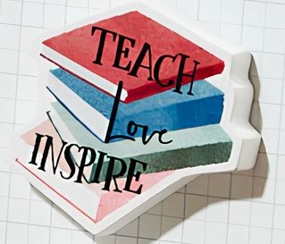 Teacher Magnet Set of 4 Assorted Chunky Illustrated Wood Magnets - Keans Claremorris