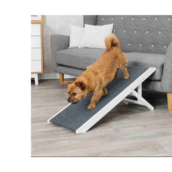 Adjustable dog ramp for easy pet access, sturdy design, ideal for stairs and vehicles – available at Keans Claremorris.