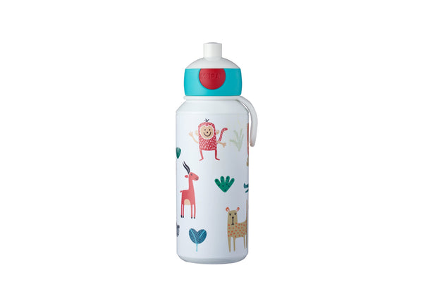Mepal 400ml pop-up drinking bottle with animal print, leakproof, dishwasher safe, easy for kids – Keans Claremorris
