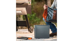 Traeger Staydry BBQ Pellet Bin with Lid for moisture protection, available at Keans Claremorris.