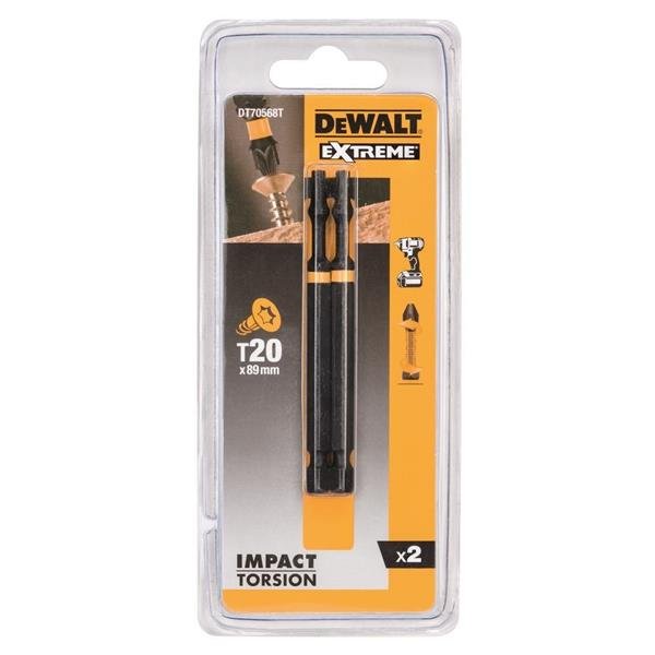 DeWalt Impact Torsion Bits TX20 x 85mm (Pack of 2)