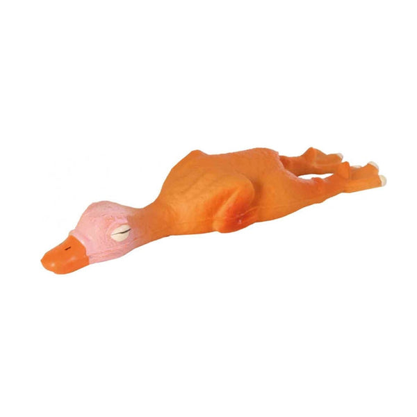 Latex Duck Dog Toy with squeaker, polyester fleece lining, 14cm, perfect for fetch - Keans Claremorris