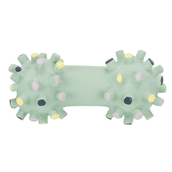 Junior Mini latex dumbbell dog toy, soundless, textured, flexible vinyl, 10cm – Keans Claremorris