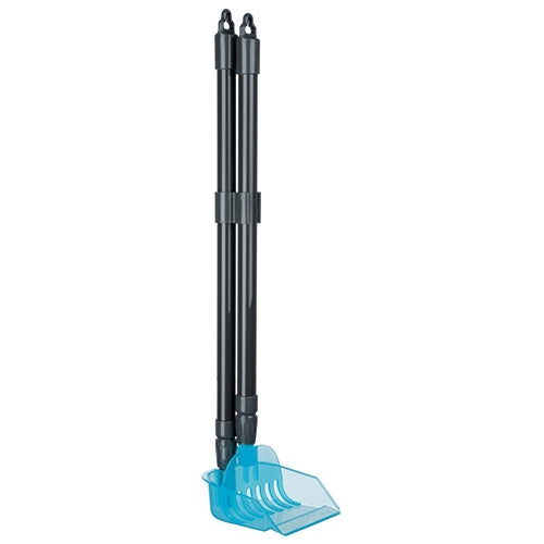 Dustpan with rake 57-102cm telescopic handle, plastic, freestanding, easy clean, space-saving clip holder – Keans Claremorris