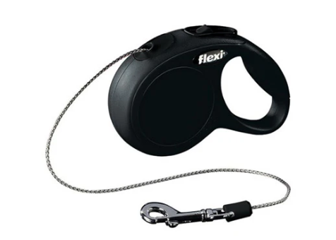 Flexi Classic Mini retractable 3m cord leash for small dogs and cats up to 8kg, black, lightweight 100g – Keans Claremorris