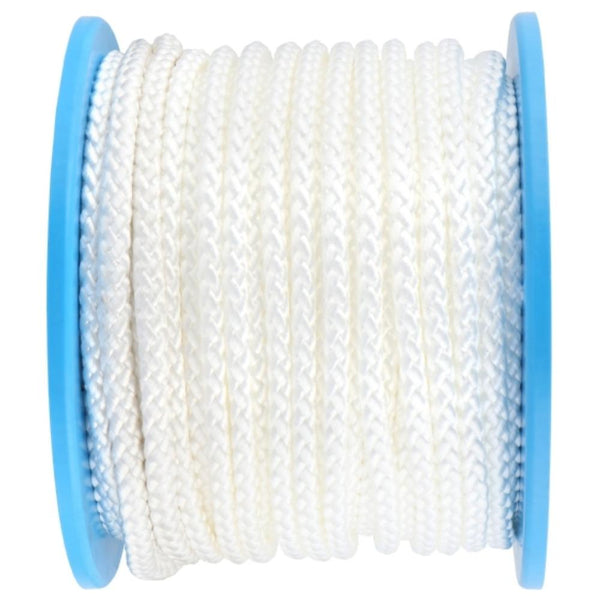 Posamo 3mm white plaited polypropylene rope, synthetic fiber, sold by meter, Keans Claremorris.