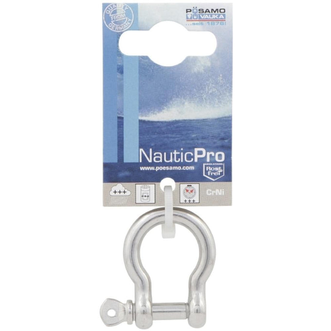 Posamo 6mm Curve Shackle Grade 316 stainless steel with bolt thread, durable marine hardware from Keans Claremorris.