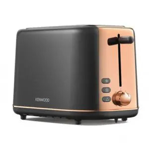 Kenwood Abbey Lux 2-slice toaster in black & rose gold with 7 browning settings, defrost, reheat, crumb tray – Keans
