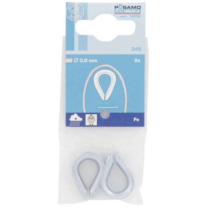 Posamo Thimble 6mm zinc-plated steel rope guide, prevents splicing, 2-pack – durable hardware from Keans Claremorris.