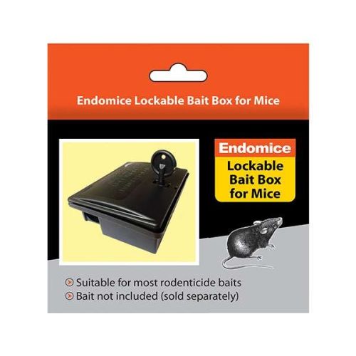 Endomice lockable bait box with key for rodenticide baits, secure mouse bait storage – Keans Claremorris.