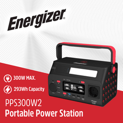 Energizer 293Wh Power Station PPS300W2F-UK portable battery pack for outdoor use, available at Keans Claremorris.