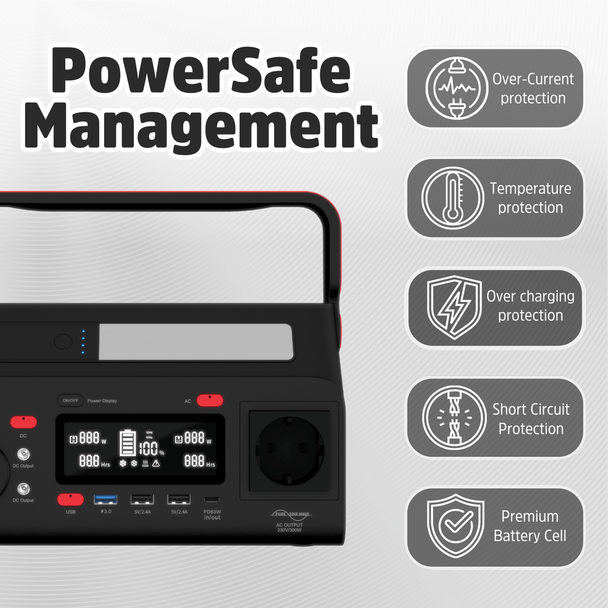 Energizer 293Wh Power Station PPS300W2F-UK portable battery pack for outdoor use, available at Keans Claremorris.