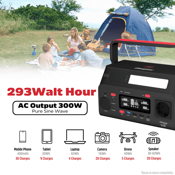 Energizer 293Wh Power Station PPS300W2F-UK portable battery pack, reliable power backup, available at Keans Claremorris.