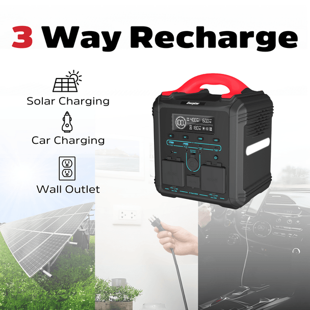 Energizer 550Wh Power Station PPS550W1F-UK portable power bank for outdoor use, available at Keans Claremorris.
