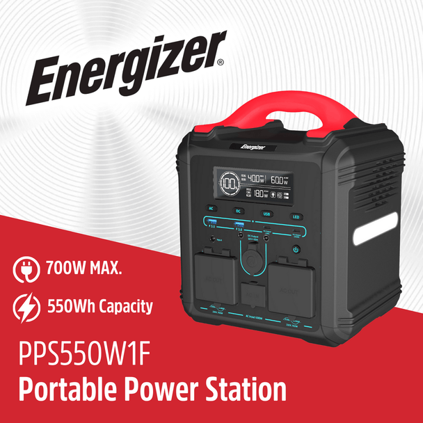 Energizer 550Wh Power Station PPS550W1F-UK portable battery pack, reliable power backup, available at Keans Claremorris.