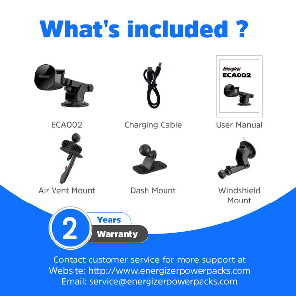 Energizer 15W Magnetic Qi In-Car Charger Dual Charging - Image 2